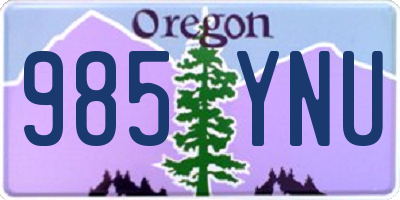 OR license plate 985YNU