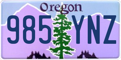 OR license plate 985YNZ