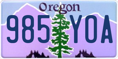 OR license plate 985YOA