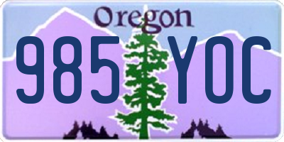 OR license plate 985YOC