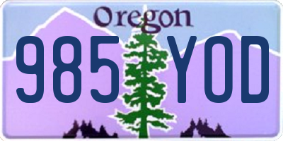 OR license plate 985YOD