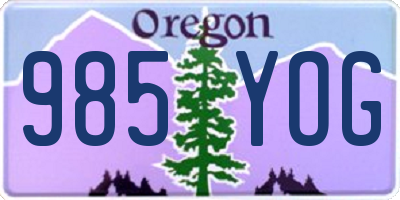 OR license plate 985YOG
