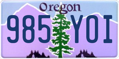 OR license plate 985YOI