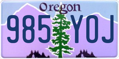 OR license plate 985YOJ