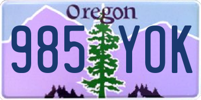 OR license plate 985YOK