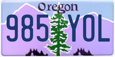 OR license plate 985YOL