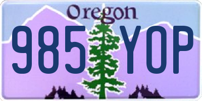 OR license plate 985YOP