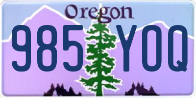 OR license plate 985YOQ
