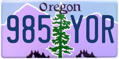 OR license plate 985YOR