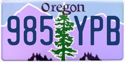 OR license plate 985YPB