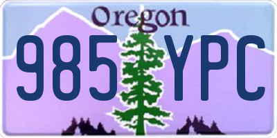 OR license plate 985YPC