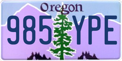 OR license plate 985YPE