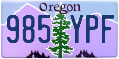 OR license plate 985YPF
