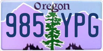 OR license plate 985YPG