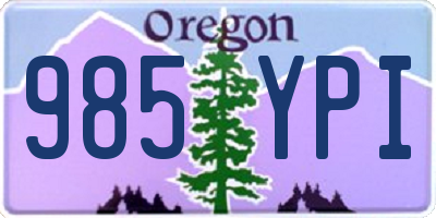 OR license plate 985YPI
