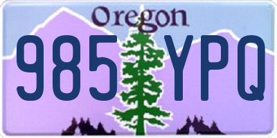 OR license plate 985YPQ