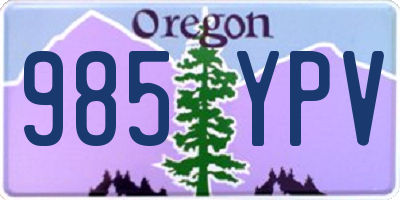 OR license plate 985YPV