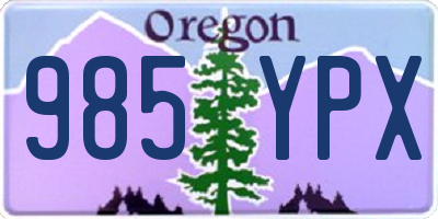 OR license plate 985YPX