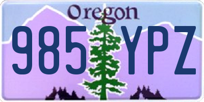 OR license plate 985YPZ