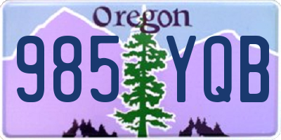 OR license plate 985YQB