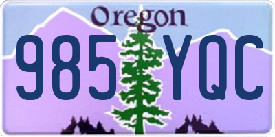 OR license plate 985YQC