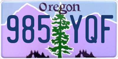 OR license plate 985YQF