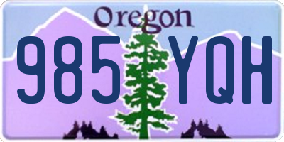 OR license plate 985YQH