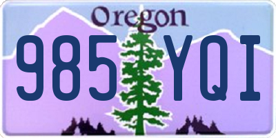 OR license plate 985YQI