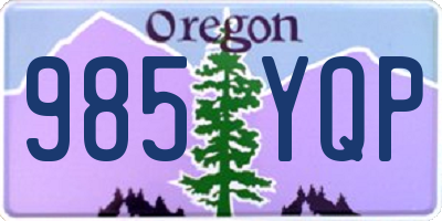 OR license plate 985YQP