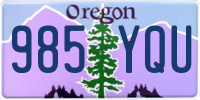OR license plate 985YQU