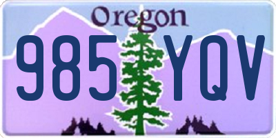 OR license plate 985YQV