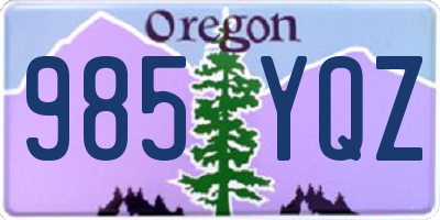 OR license plate 985YQZ