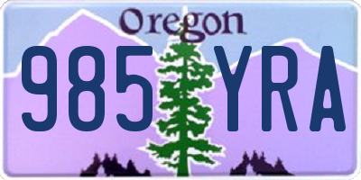 OR license plate 985YRA