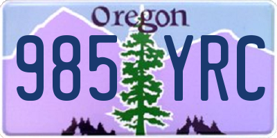 OR license plate 985YRC