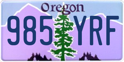 OR license plate 985YRF