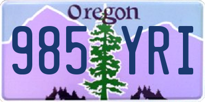 OR license plate 985YRI