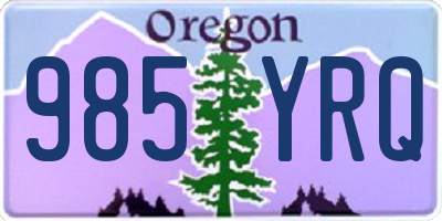OR license plate 985YRQ