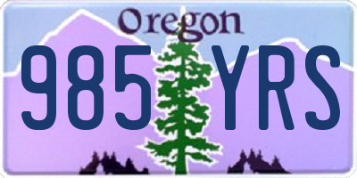 OR license plate 985YRS