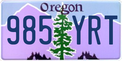 OR license plate 985YRT