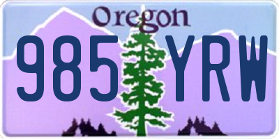 OR license plate 985YRW