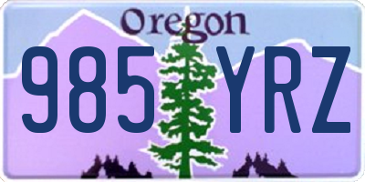 OR license plate 985YRZ