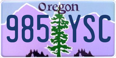 OR license plate 985YSC