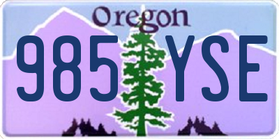 OR license plate 985YSE