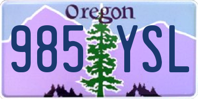 OR license plate 985YSL