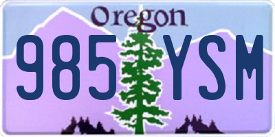 OR license plate 985YSM