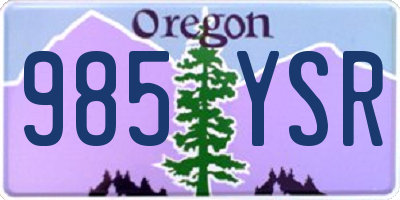 OR license plate 985YSR