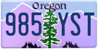 OR license plate 985YST