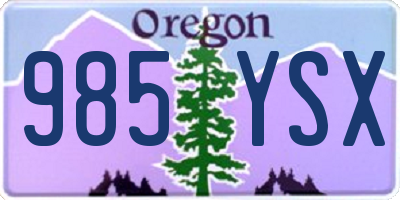 OR license plate 985YSX