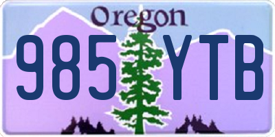OR license plate 985YTB