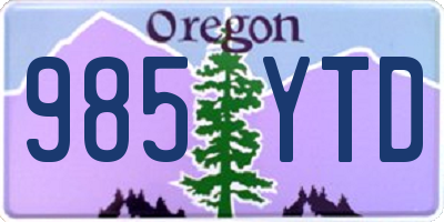 OR license plate 985YTD